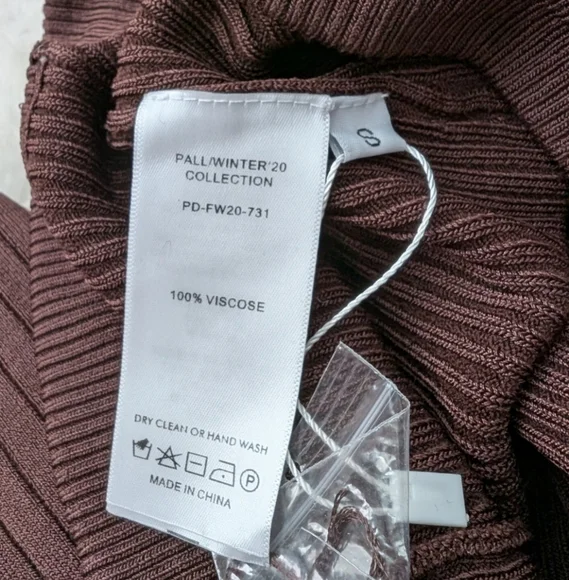 China Peter Do Brown Flared Ribbed Pants small - Picture 13 of 16